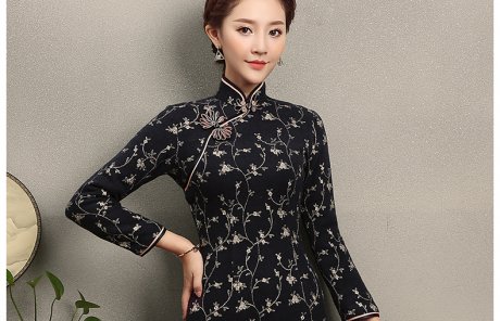 芊枝織花旗袍，復(fù)古民族風(fēng)旗袍裙