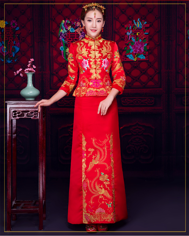 儒雅裙擺新娘禮服，魅力時尚中式禮服