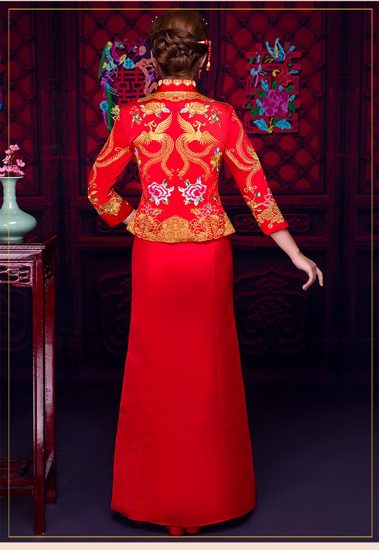 儒雅裙擺新娘禮服，魅力時尚中式禮服