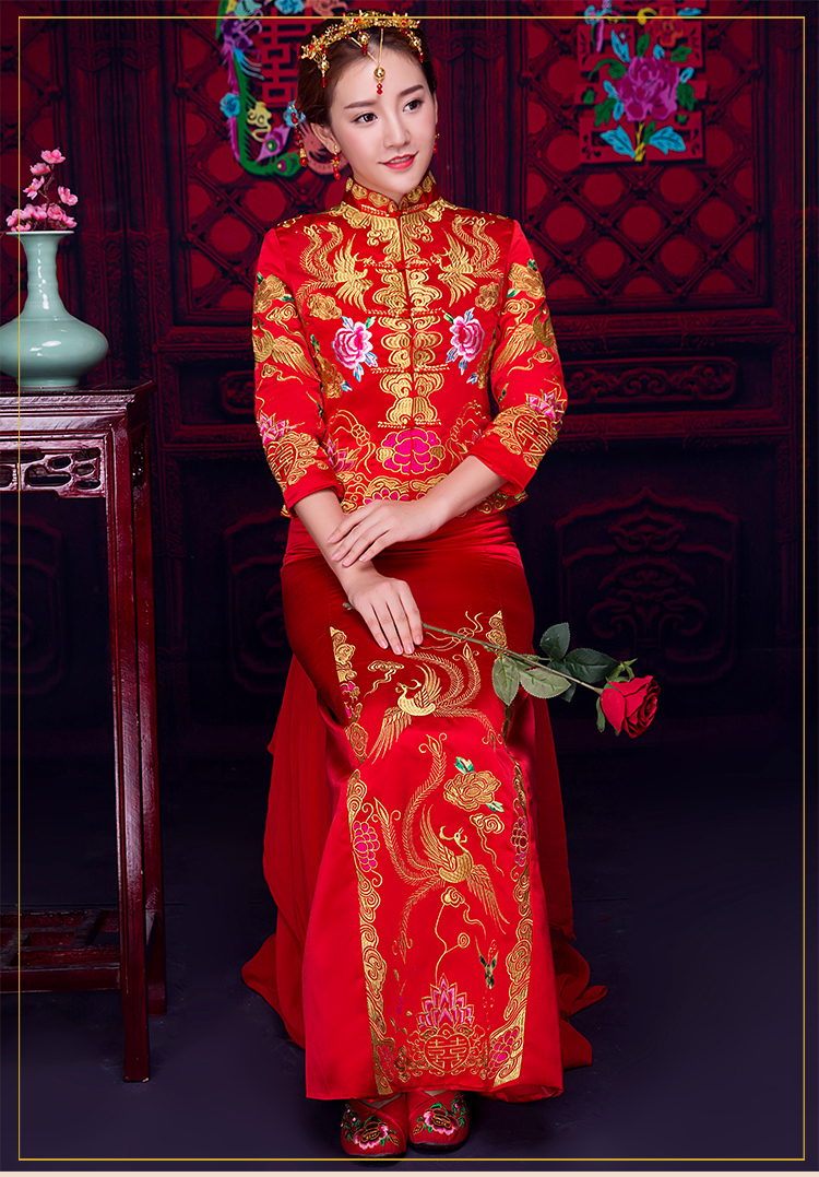 儒雅裙擺新娘禮服，魅力時尚中式禮服