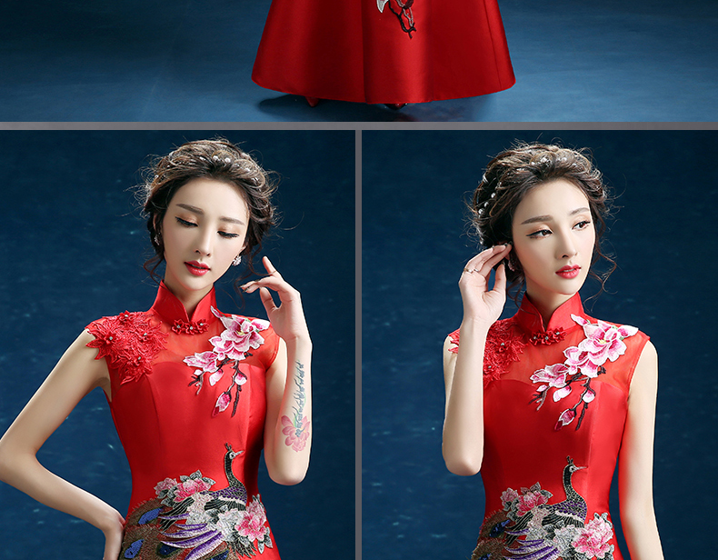 時尚復(fù)古禮服裙，迷人長款中式禮服