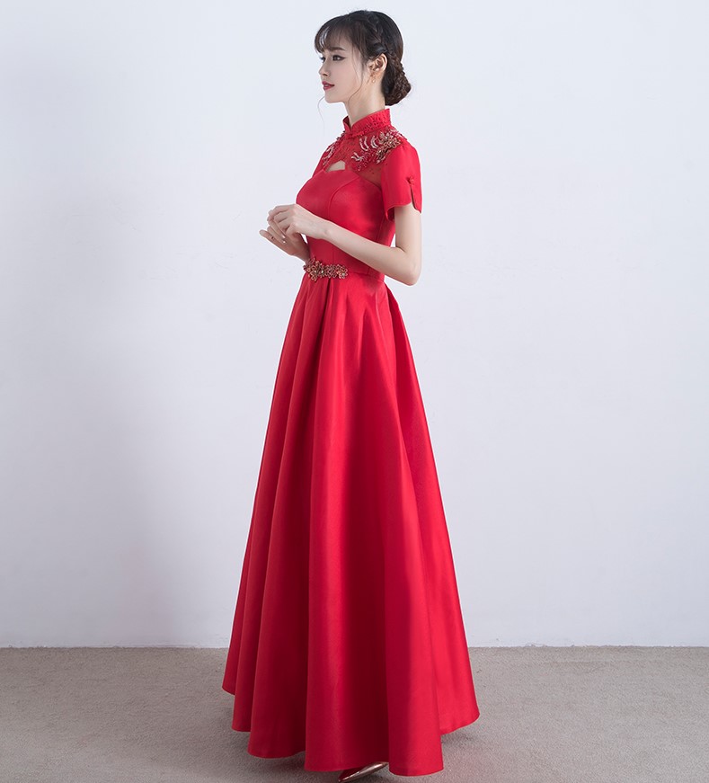 復(fù)古立領(lǐng)中式禮服，中國(guó)風(fēng)晚禮服