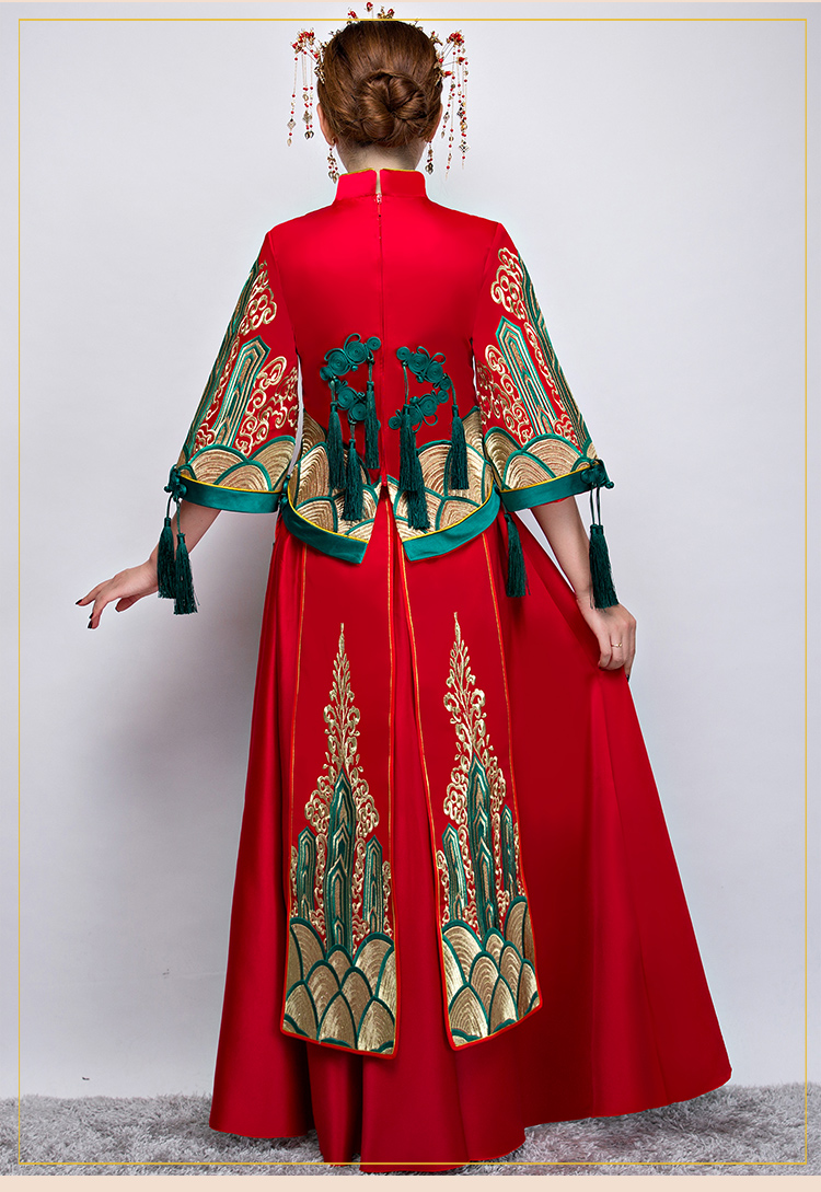中國風(fēng)秀禾服中式禮服，新娘結(jié)婚禮服