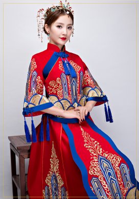 中國風中式禮服，新娘結婚禮服
