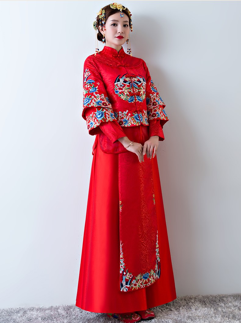 古色古香中式禮服，中國風新娘結(jié)婚禮服