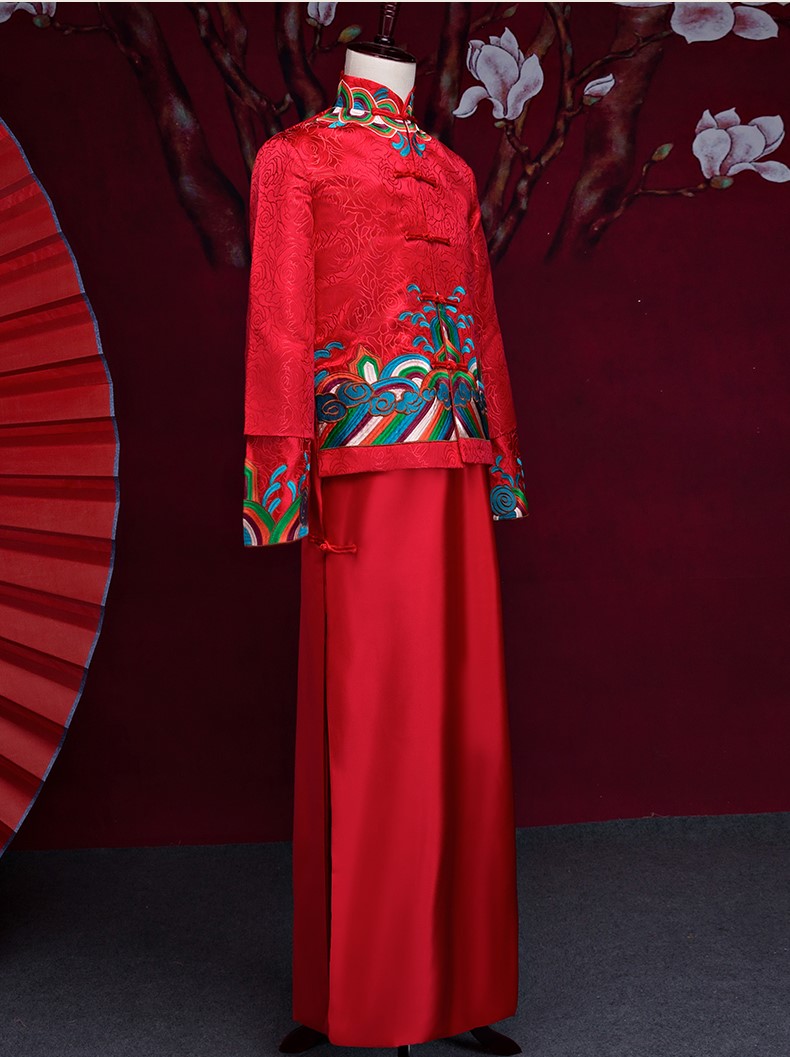中國(guó)風(fēng)男士中式禮服，中國(guó)風(fēng)新郎結(jié)婚禮服