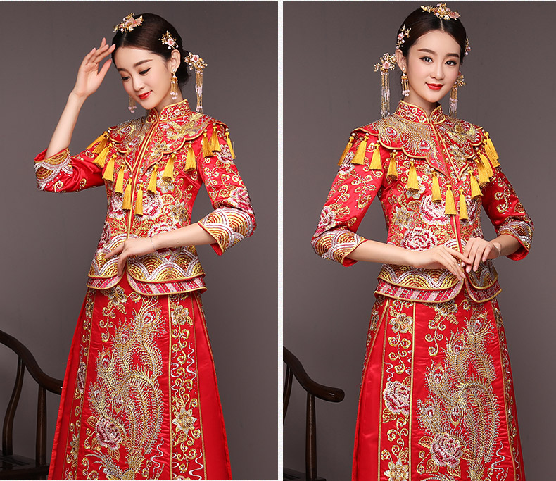 典雅韻味中式禮服，精致新娘結(jié)婚禮服