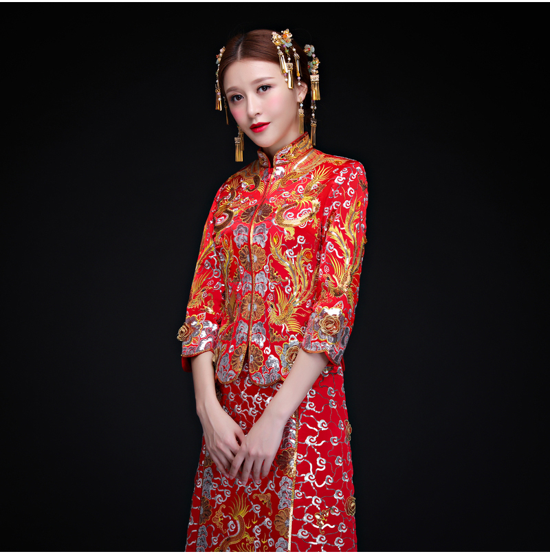 復(fù)古傳統(tǒng)中式禮服，時(shí)尚中國(guó)風(fēng)新娘禮服
