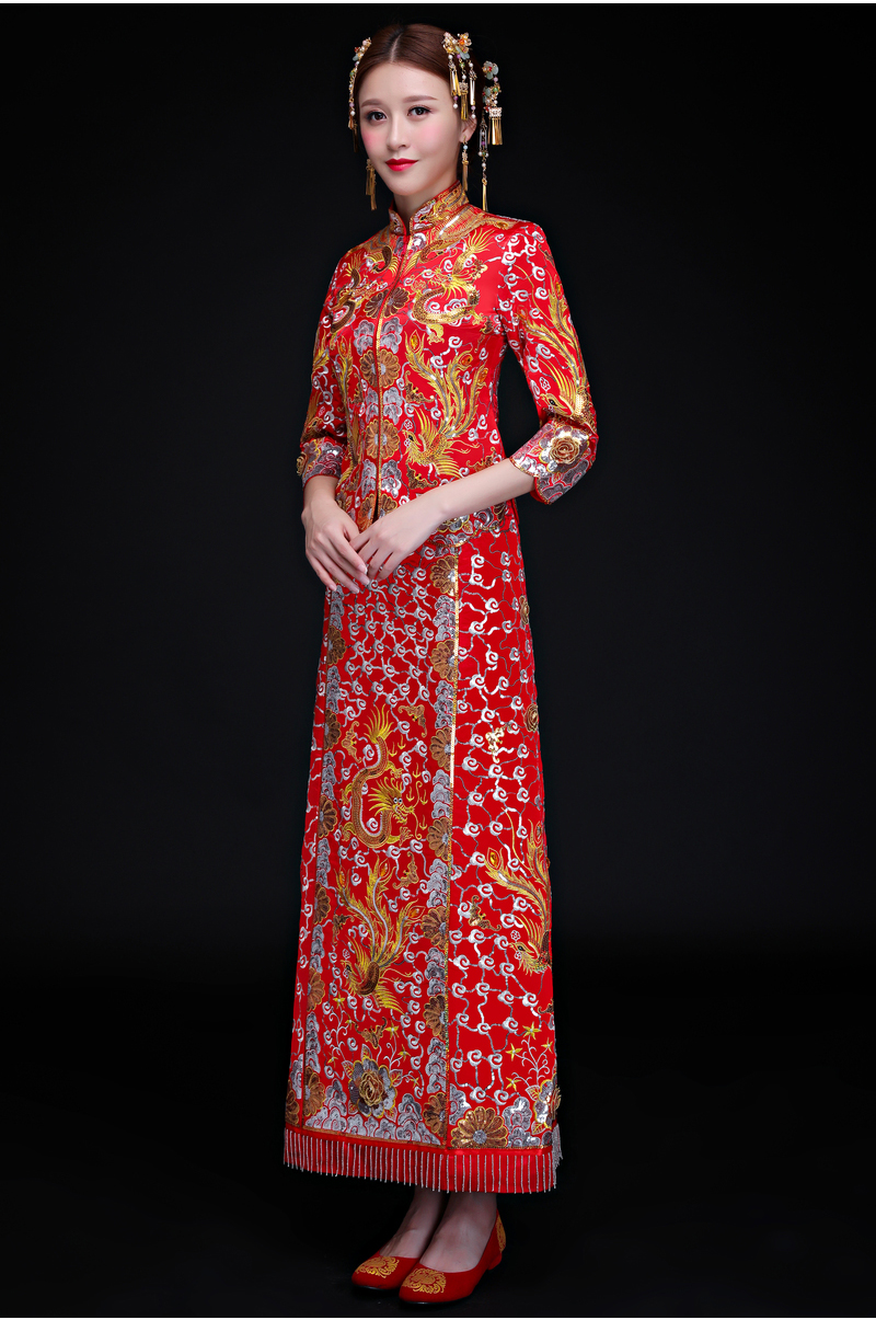 復(fù)古傳統(tǒng)中式禮服，時(shí)尚中國(guó)風(fēng)新娘禮服