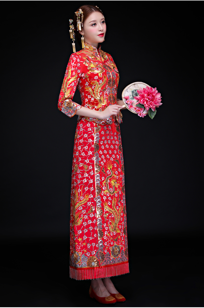 復(fù)古傳統(tǒng)中式禮服，時(shí)尚中國(guó)風(fēng)新娘禮服