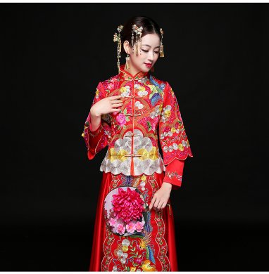 古典秀禾服中式禮服，時(shí)尚中國(guó)風(fēng)新娘禮服