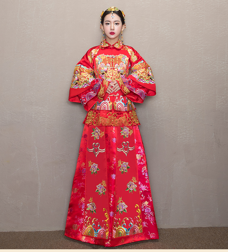 精致優(yōu)雅中式禮服，時(shí)尚中國(guó)風(fēng)新娘禮服