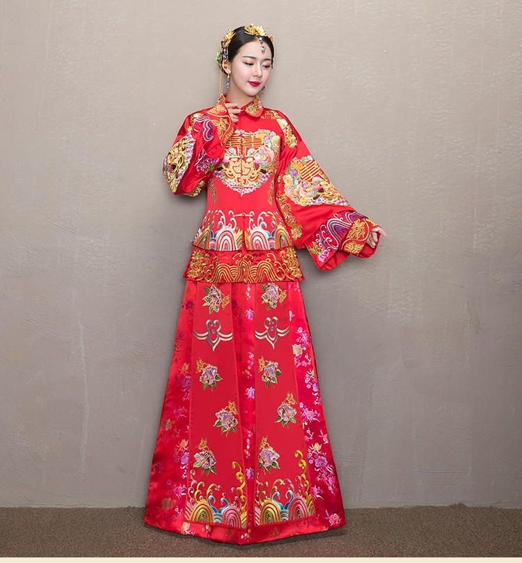 精致優(yōu)雅中式禮服，時(shí)尚中國(guó)風(fēng)新娘禮服