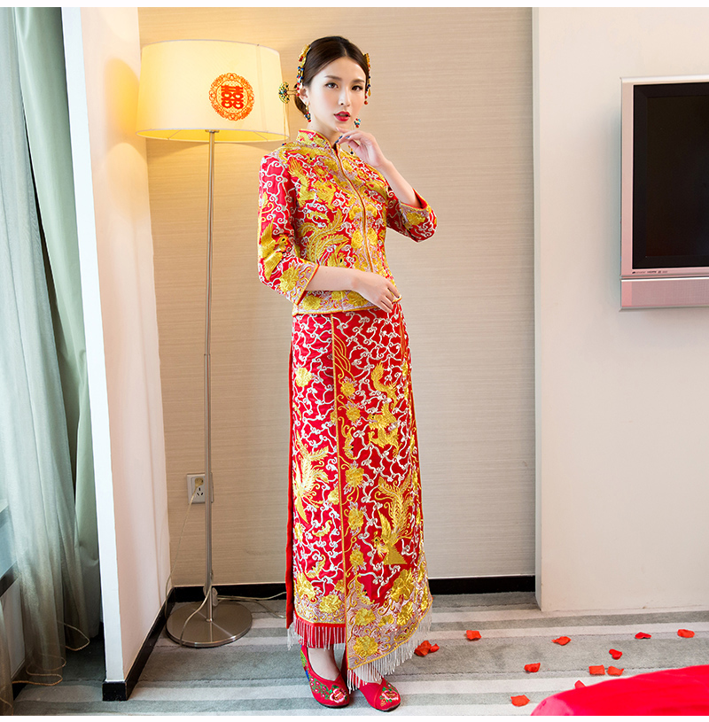 龍鳳褂中式婚禮禮服，時(shí)尚中國風(fēng)新娘禮服