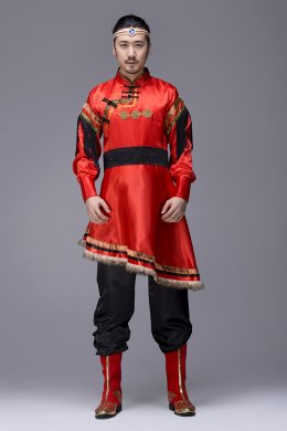 簡(jiǎn)約大氣的蒙古袍男裝，少數(shù)民族服裝