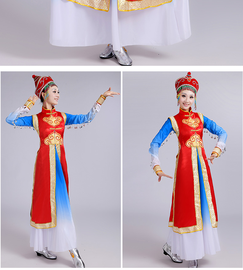 蒙古族服飾表演服裝，少數(shù)民族服裝圖片