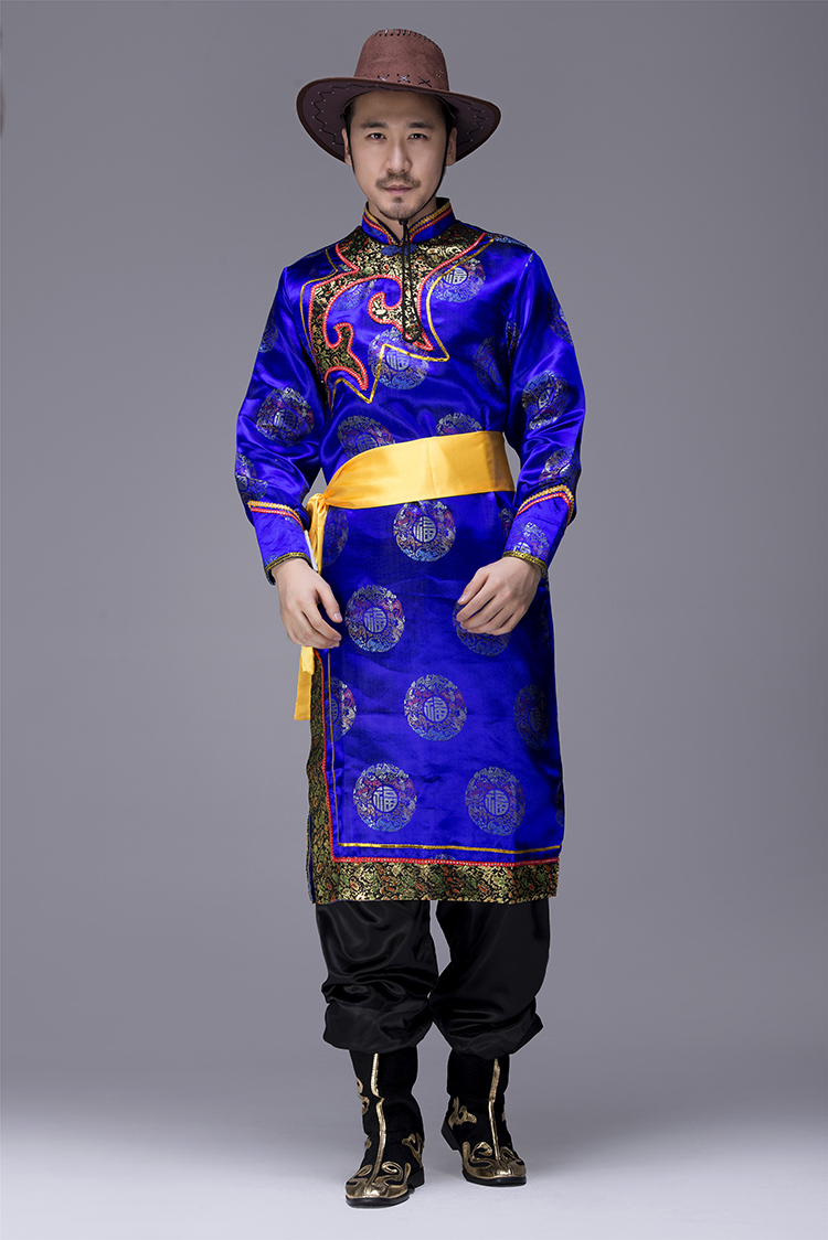 民族風(fēng)味十足的蒙古族蒙古袍男裝，少數(shù)民族服