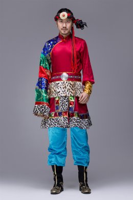 霸氣的蒙古族男裝表演服，蒙古袍少數(shù)民族服裝