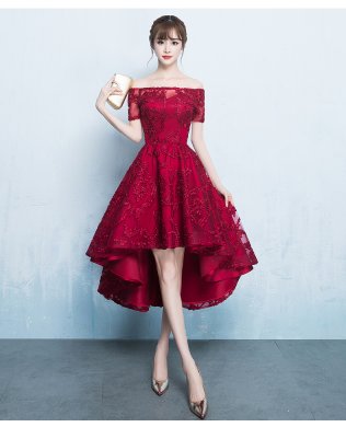 性感一字肩中式禮服，大方典雅晚禮服