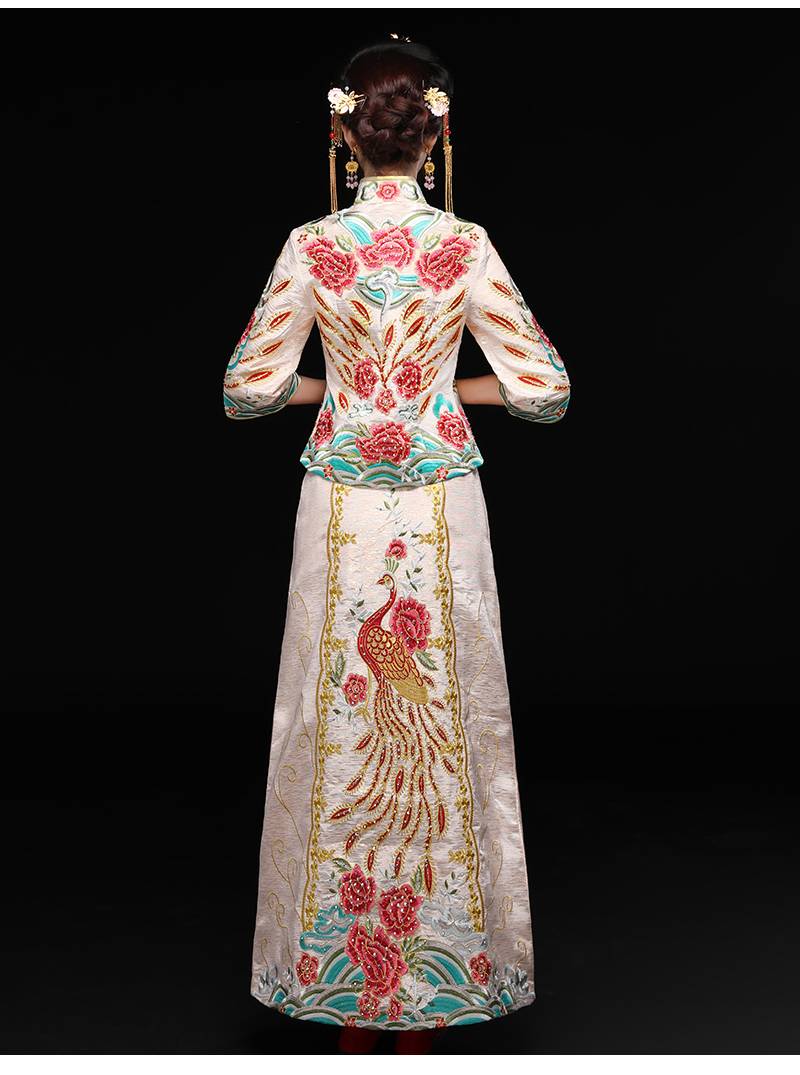 精致刺繡中式禮服，復古時尚新娘禮服