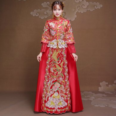 雍容華貴中式禮服，復古時尚中國風新娘禮服