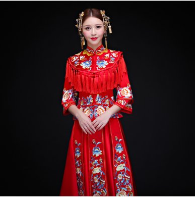古典時(shí)尚中式禮服，中國(guó)風(fēng)新娘禮服