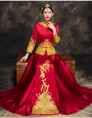 中國風(fēng)新娘秀禾禮服，唯美中式結(jié)婚禮服
