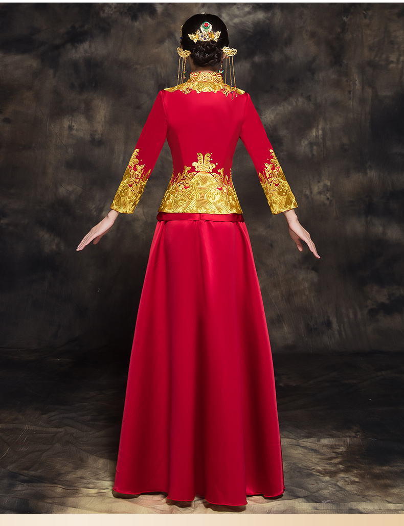 中國(guó)風(fēng)新娘秀禾禮服，唯美中式結(jié)婚禮服