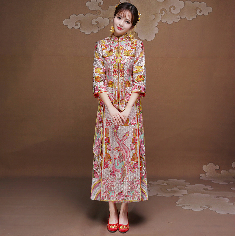 復(fù)古時(shí)尚中式禮服，唯美中國風(fēng)新娘禮服