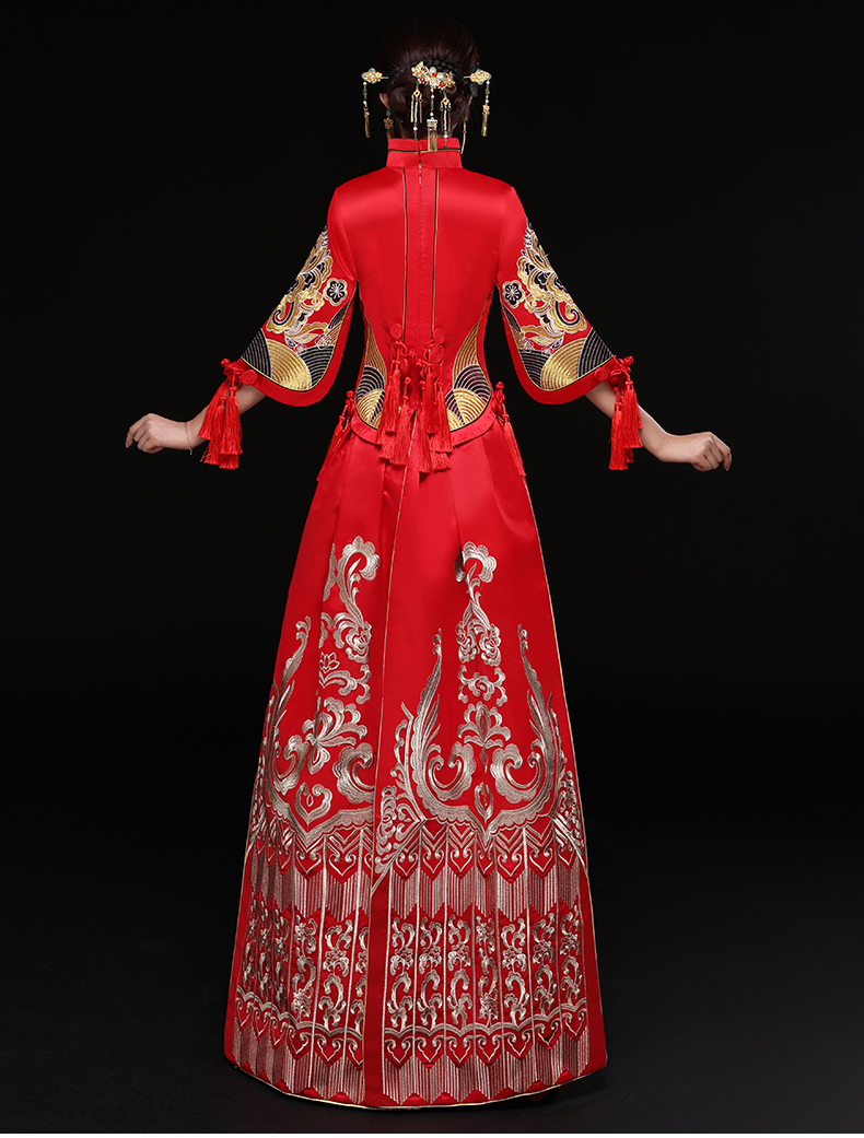 時尚中國風(fēng)新娘禮服，結(jié)婚禮服中式禮服