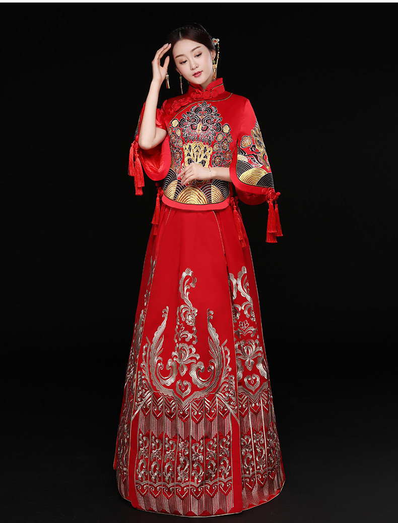 時尚中國風(fēng)新娘禮服，結(jié)婚禮服中式禮服