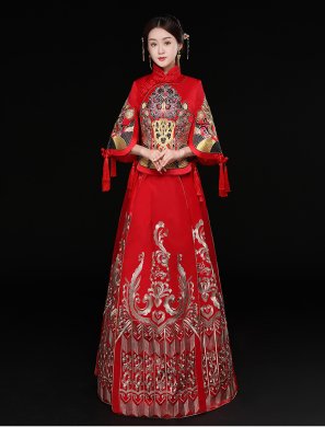 時尚中國風新娘禮服，結(jié)婚禮服中式禮服