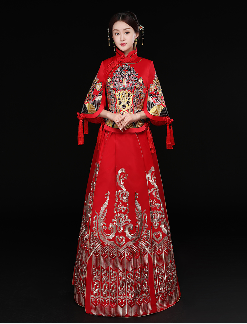 時尚中國風(fēng)新娘禮服，結(jié)婚禮服中式禮服