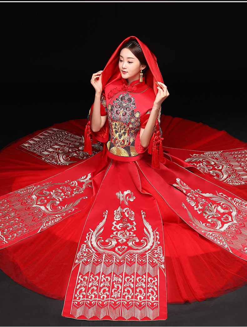 時尚中國風(fēng)新娘禮服，結(jié)婚禮服中式禮服