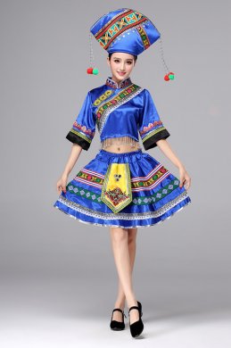 短款民族服飾圖片，壯族少數(shù)民族服裝