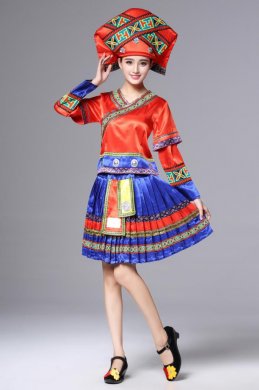 廣西壯族服裝土家族苗族，百褶裙少數民族服裝
