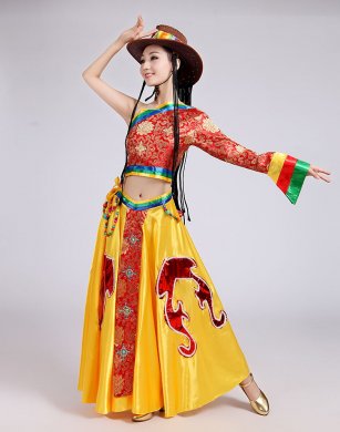 藏服唐古拉風民族服裝，藏族少數民族服裝圖片