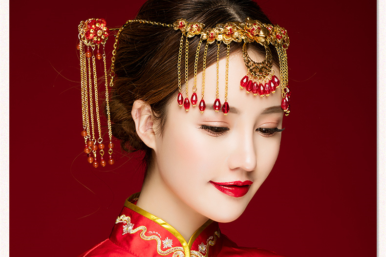中式古典步搖額飾，優(yōu)雅高貴眉心墜