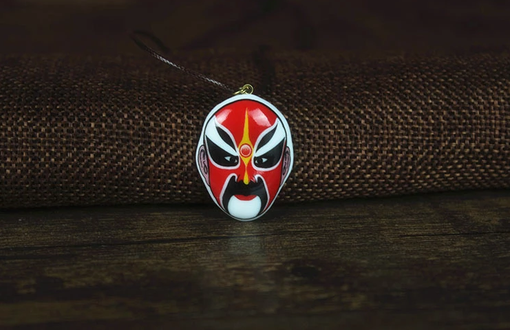 中國(guó)風(fēng)京劇臉譜陶瓷吊墜手工項(xiàng)鏈