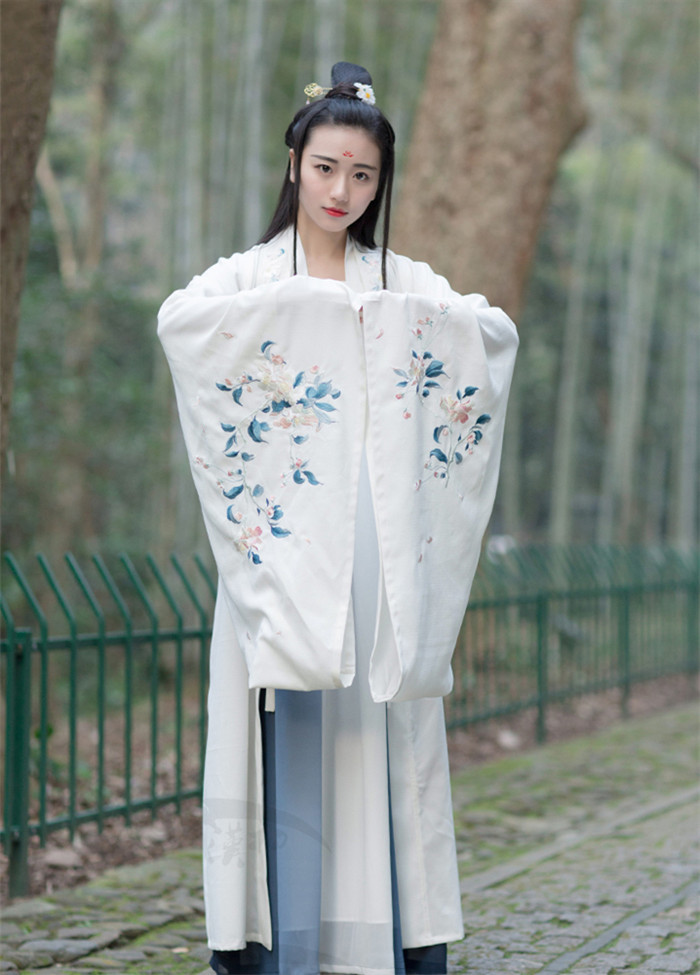 中國風傳統(tǒng)漢服女裝大袖衫繡花上衣