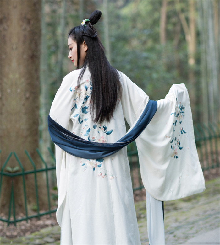 中國風傳統(tǒng)漢服女裝大袖衫繡花上衣