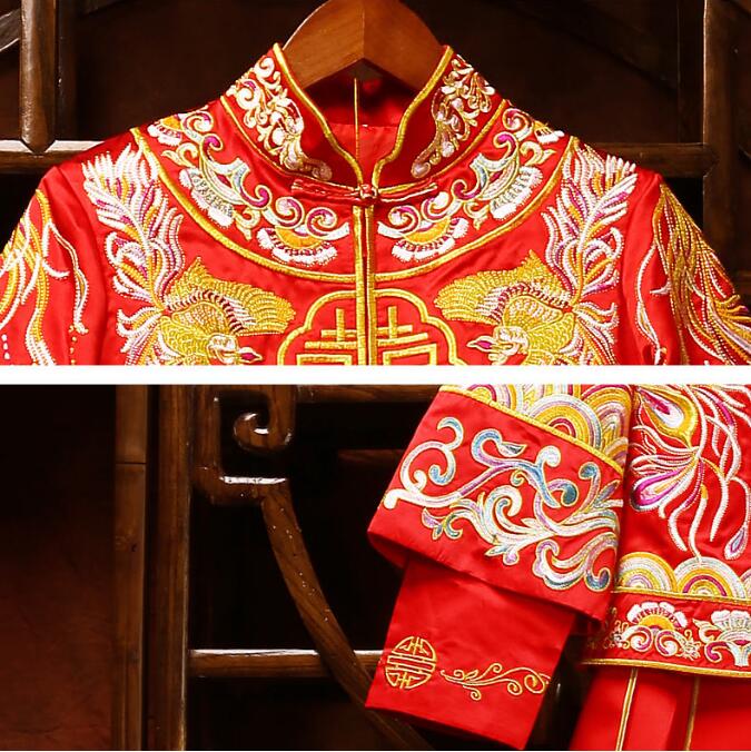 中國(guó)風(fēng)秀禾服刺繡裙褂中式禮服