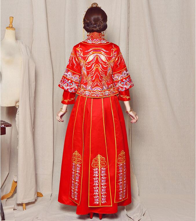 中國(guó)風(fēng)秀禾服刺繡裙褂中式禮服