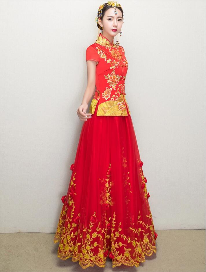 中國風(fēng)新娘禮服中式婚禮禮服圖片