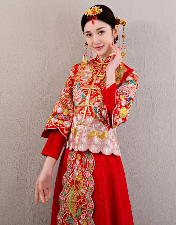 中國風(fēng)龍鳳褂刺繡禮服中式婚禮禮服