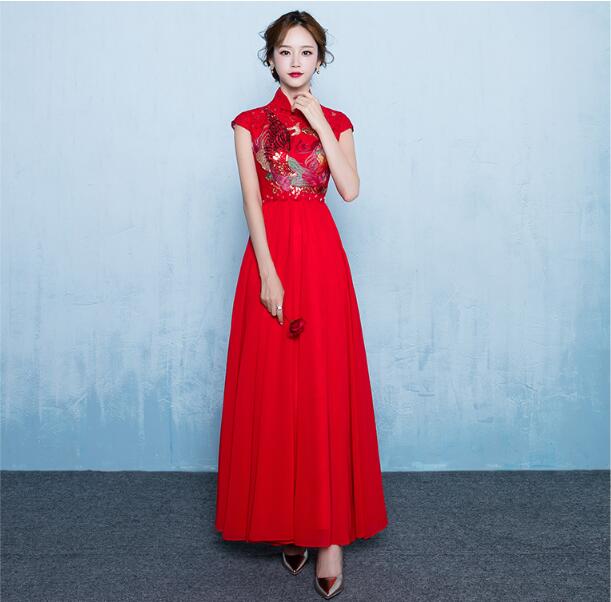 中式立領(lǐng)中國風(fēng)刺繡中式禮服