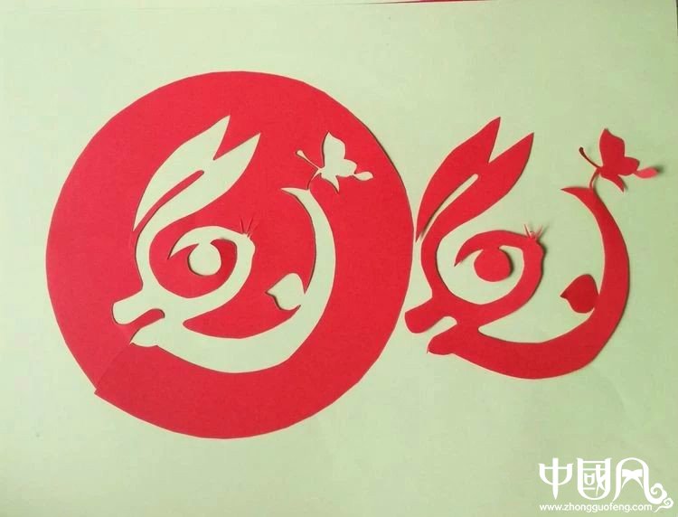 創(chuàng)意十足中秋玉兔剪紙，兔子鬧仲秋