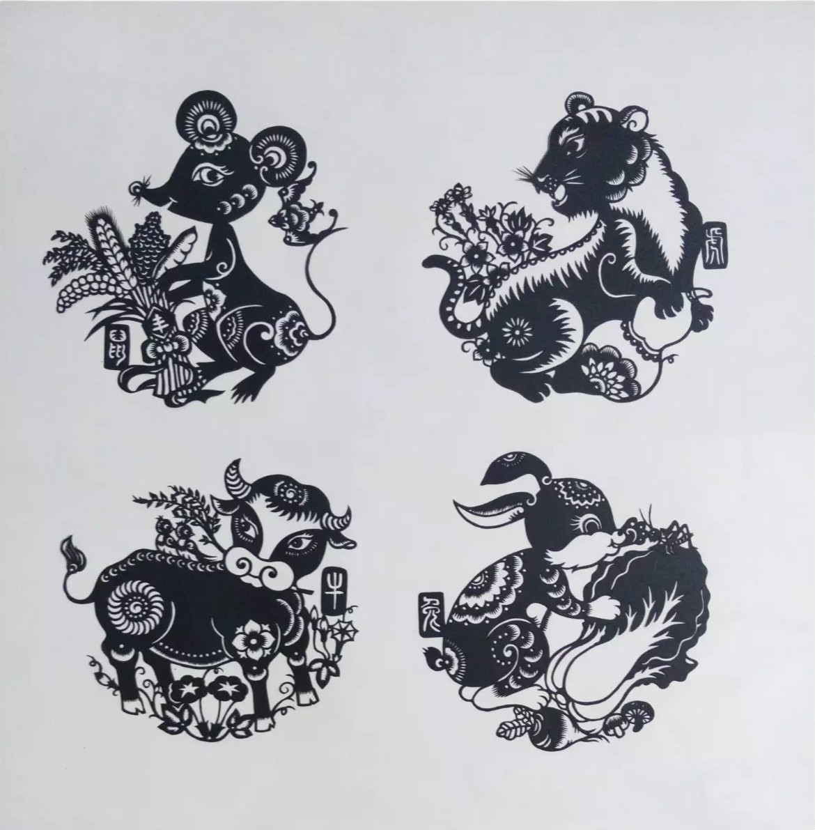 吉祥十二生肖剪紙圖片，薛娜剪紙作品欣賞
