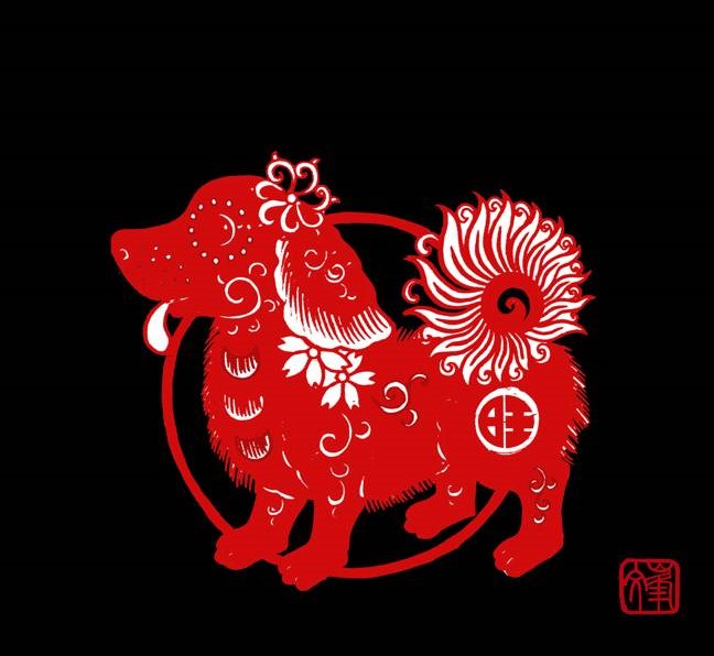 百狗圖剪紙系列(32張)，曹文峰剪紙作品欣賞