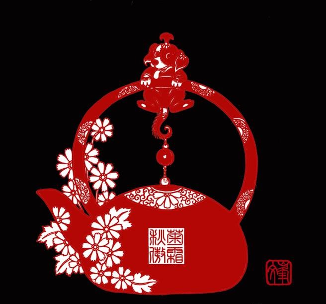 百狗圖剪紙系列(32張)，曹文峰剪紙作品欣賞